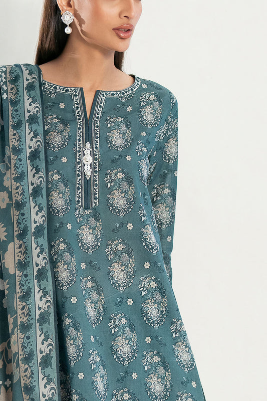 3 Piece Printed Lawn Suit with Embroidered Trouser Border CL-62262