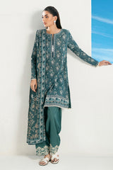 3 Piece Printed Lawn Suit with Embroidered Trouser Border CL-62262