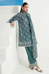 3 Piece Printed Lawn Suit with Embroidered Trouser Border CL-62262