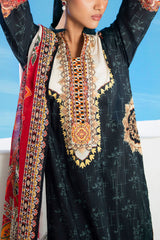 3 Piece Printed Lawn Suit with Embroidered Organza Lace & Bunches CL-62267