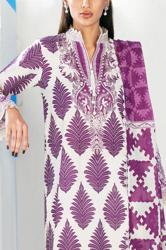 3 Piece Printed Lawn Suit with Embroidered Organza Border CL-62269