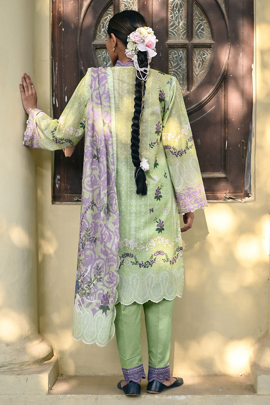 3 Piece Printed Lawn Suit with Embroidered Borders