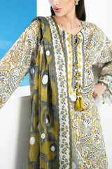 3 Piece Printed Lawn Suit with Embroidered Organza Neckline CL-62295