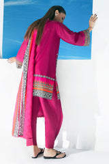 3 Piece Printed Lawn Suit with Embroidered Organza Neckline CL-62304