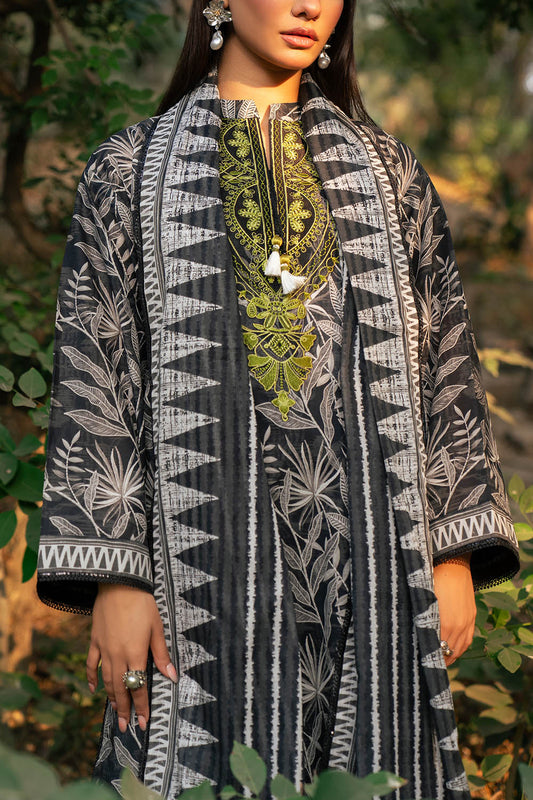 3 Piece Printed Lawn Suit with Embroidered Neckline SD-52198