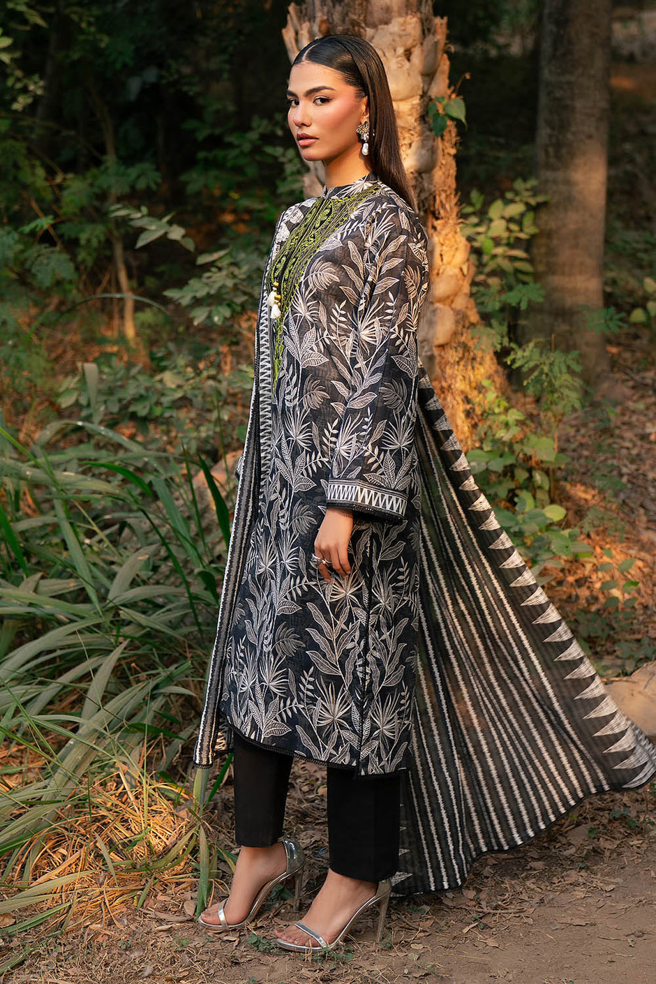 3 Piece Printed Lawn Suit with Embroidered Neckline