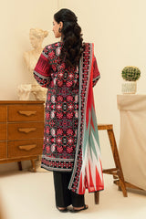 3 Piece Printed Lawn Suit with Embroidered Neckline SD-52199