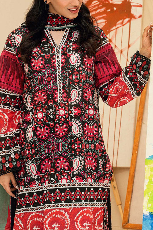 3 Piece Printed Lawn Suit with Embroidered Neckline SD-52199