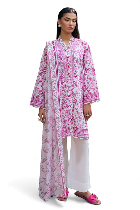 3 Piece Printed Lawn Suit with Embroidered Neckline SD-52227