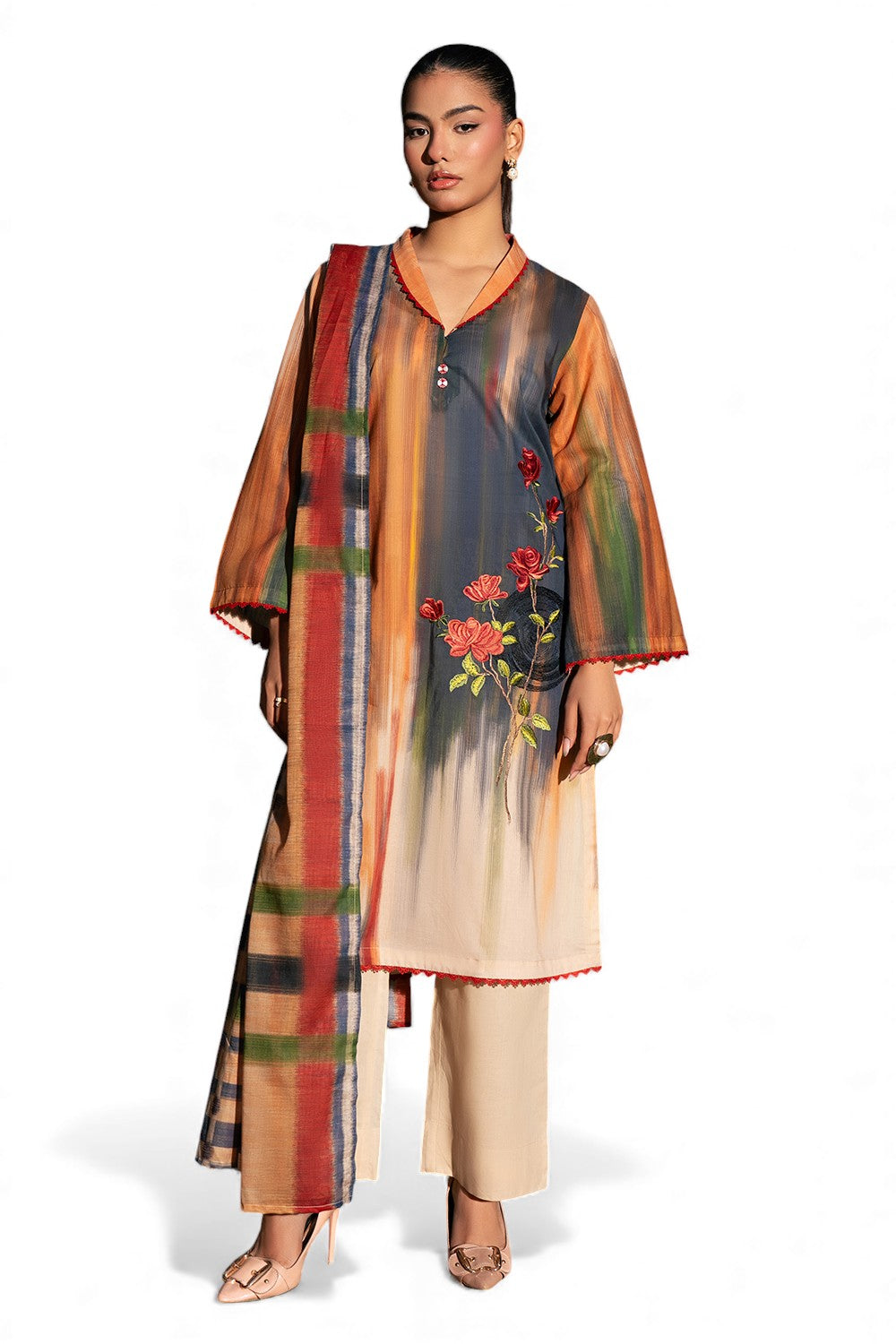 3 Piece Embroidered Printed Lawn Suit SD-52228