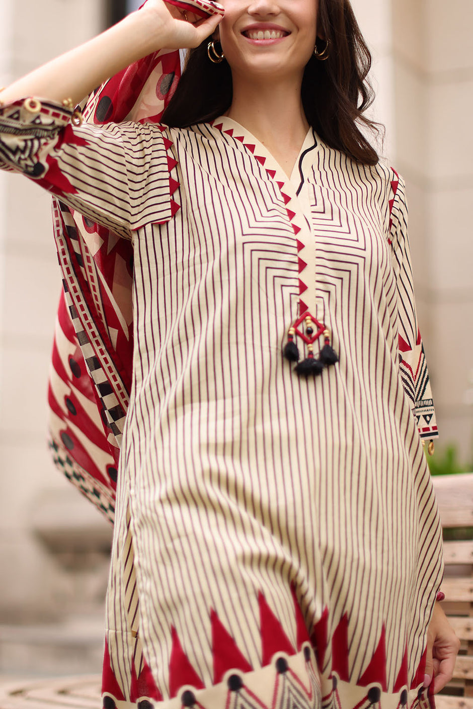 3 Piece Embroidered Printed Lawn Suit with Printed Lawn Dupatta
