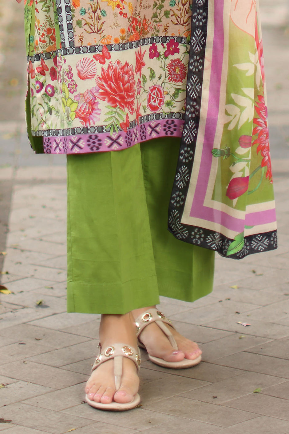 3 Piece Embroidered Printed Lawn Suit with Printed Lawn Dupatta