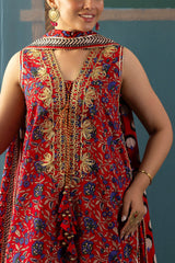 3 Piece Gota Embroidered Lawn Suit with Printed Lawn Dupatta CL-62040