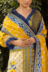 3 Piece Printed Lawn Suit with Embroidered Trouser CL-62114