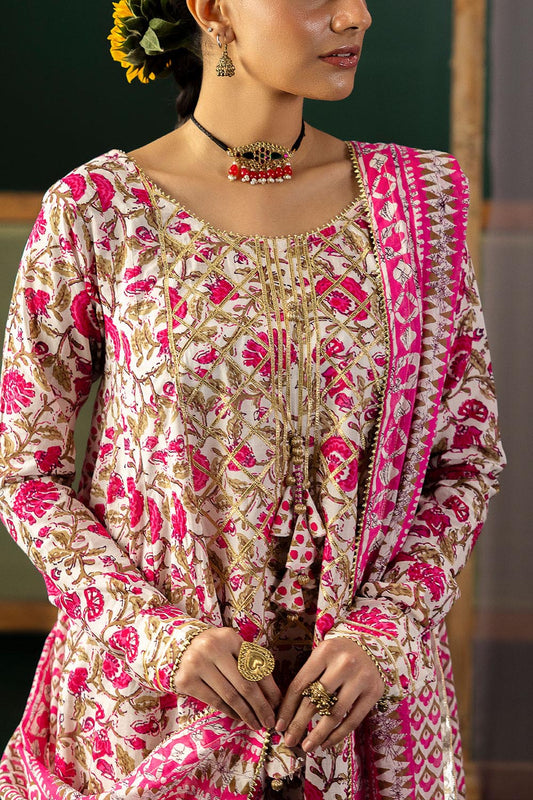 3 Piece Gota Embroidered Lawn Suit with Printed Lawn Dupatta CL-62043