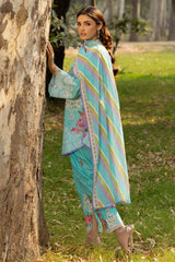 3 Piece Printed Lawn Suit with Embroidered Sleeves and Printed Trouser CL-62045