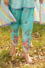 3 Piece Printed Lawn Suit with Embroidered Sleeves and Printed Trouser CL-62045