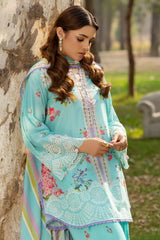 3 Piece Printed Lawn Suit with Embroidered Sleeves and Printed Trouser CL-62045