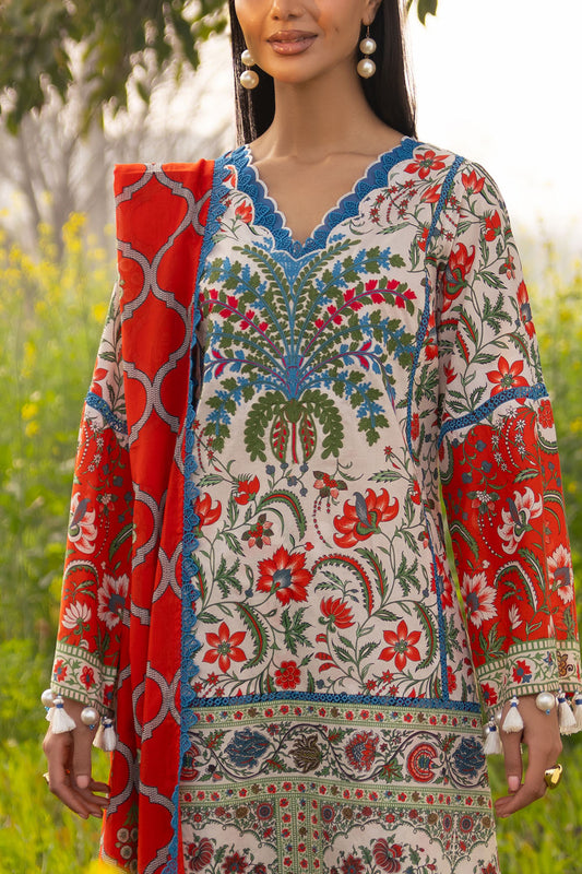 3 Piece Embroidered Printed Lawn Suit with Printed Trouser CL-62126