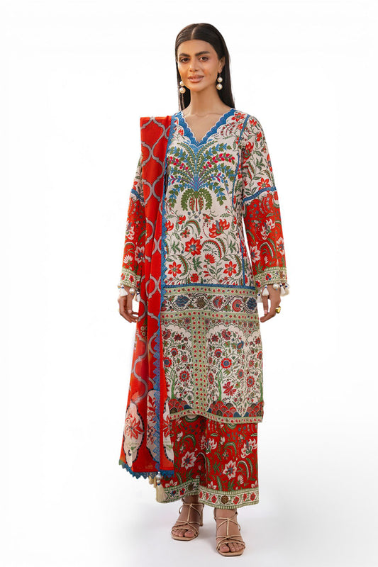 3 Piece Embroidered Printed Lawn Suit with Printed Trouser CL-62126