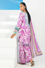 3 Piece Printed Lawn Suit with Embroidered Organza Lace CL-62228