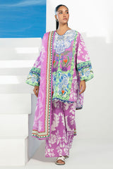 3 Piece Printed Lawn Suit with Embroidered Organza Lace CL-62228