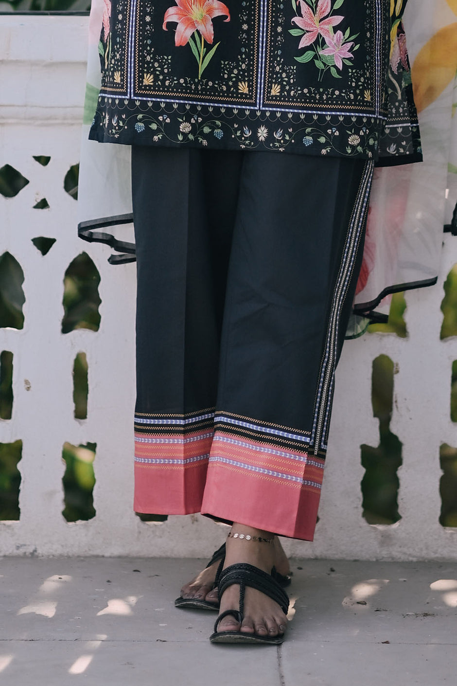 3 Piece Printed Lawn Suit with Embroidered Border
