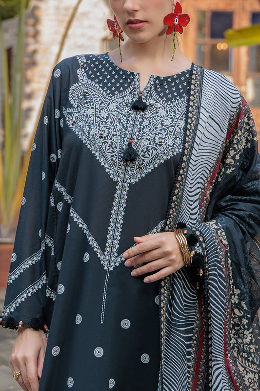 3 Piece Lacquer Printed Lawn Suit with Printed Denting Dupatta DN-52027