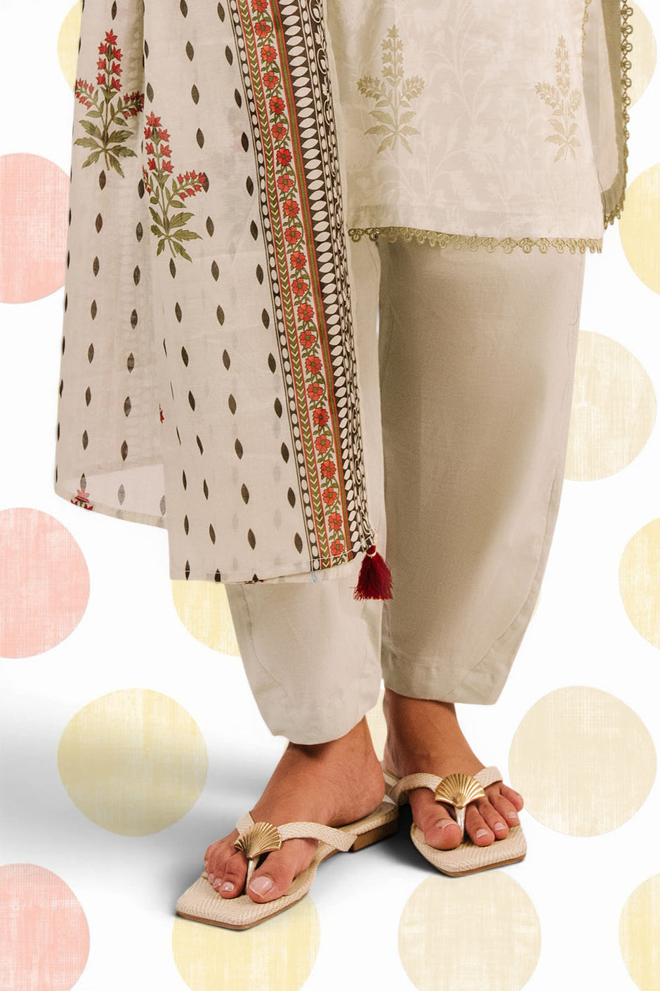 3 Piece Printed Cotton Suit with Printed Lawn Dupatta