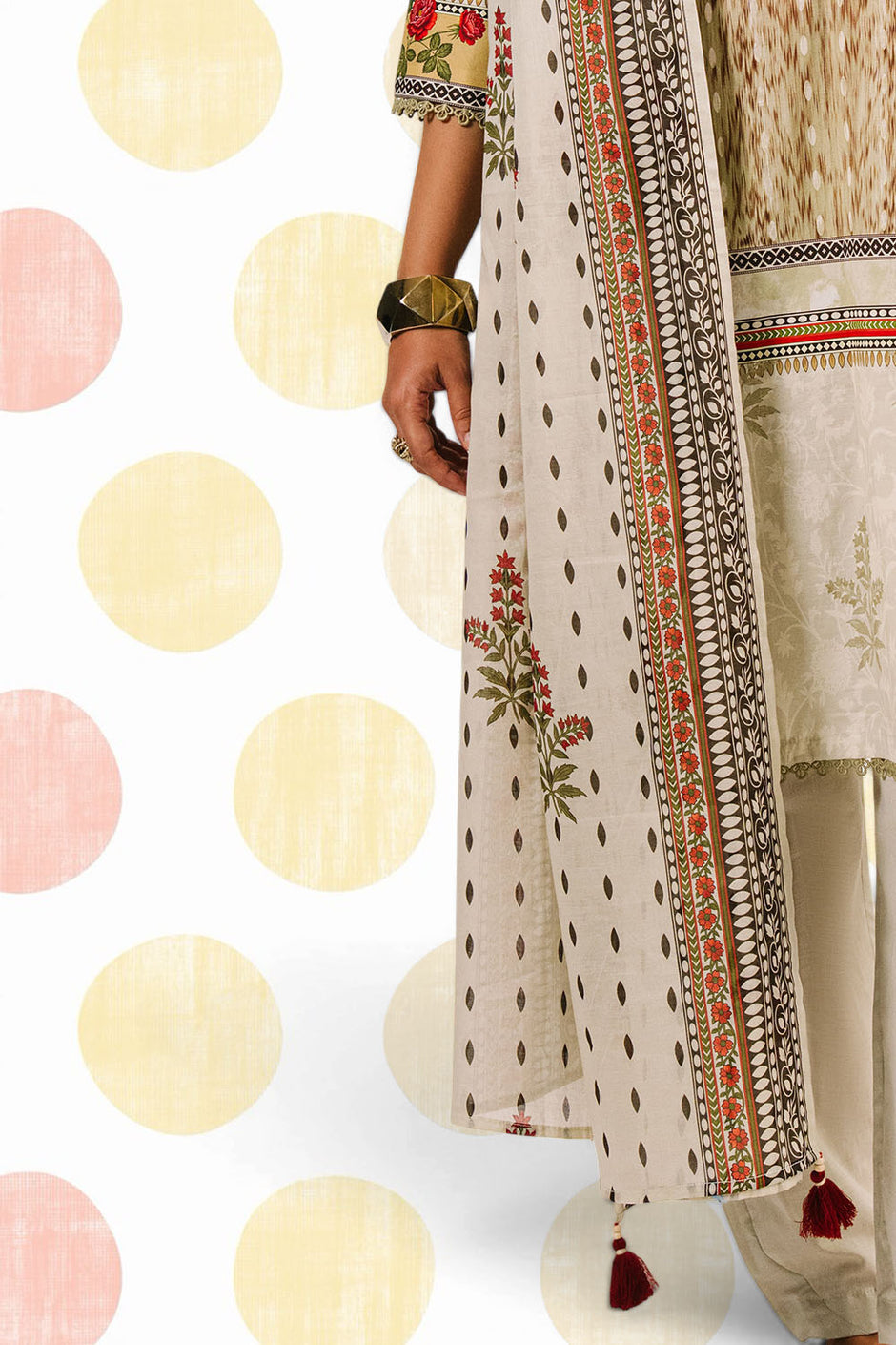 3 Piece Printed Cotton Suit with Printed Lawn Dupatta