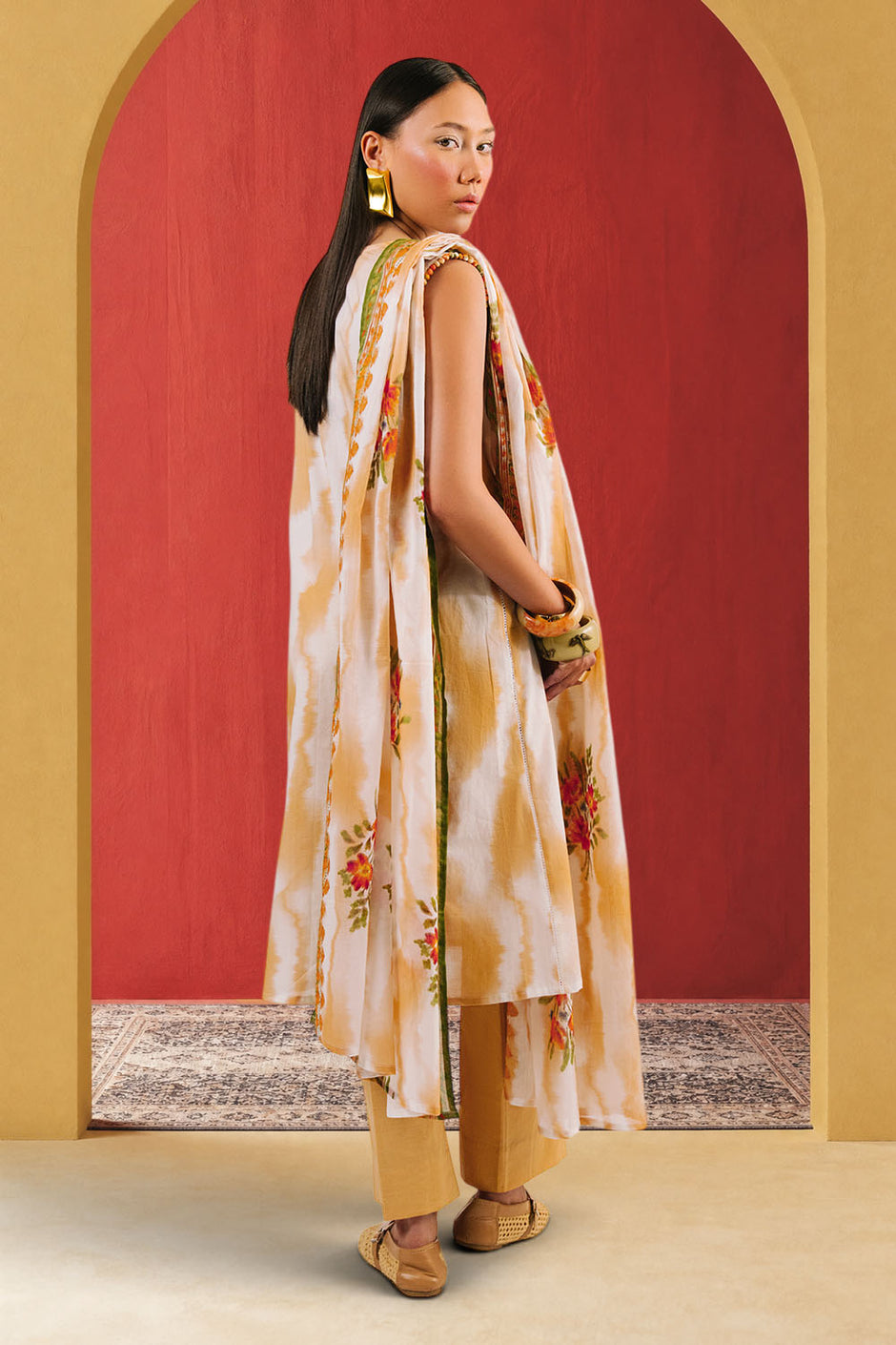 3 Piece Printed Cotton Suit with Printed Lawn Dupatta
