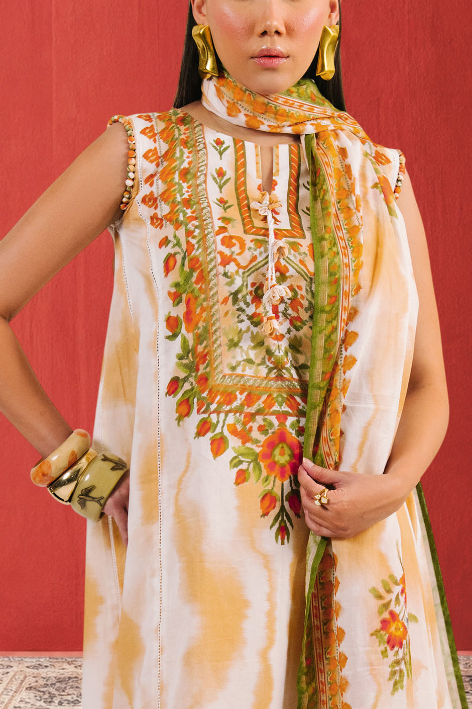3 Piece Printed Cotton Suit with Printed Lawn Dupatta