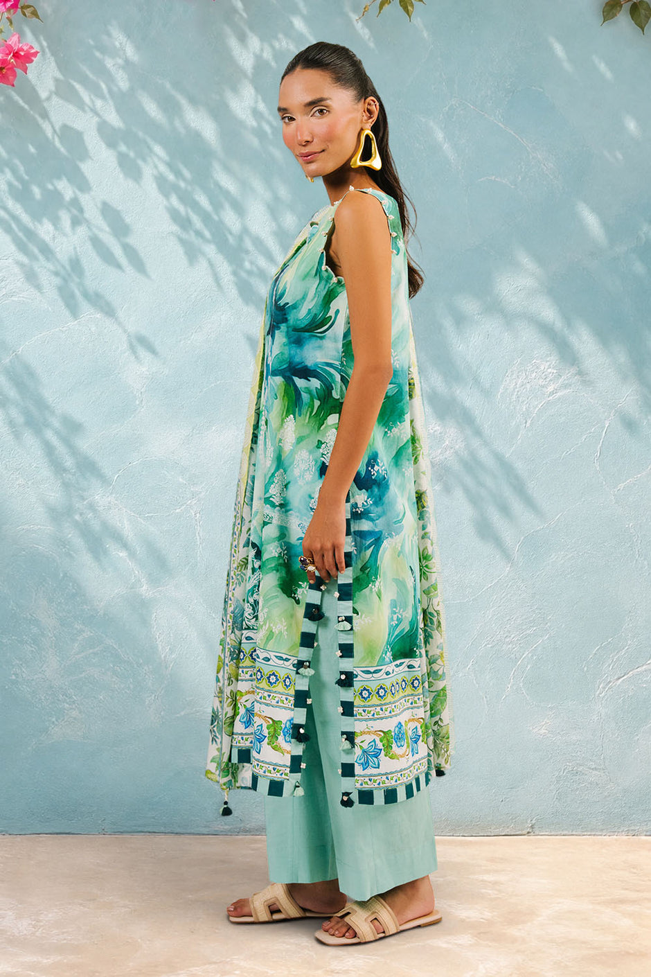3 Piece Printed Cotton Suit with Printed Lawn Dupatta