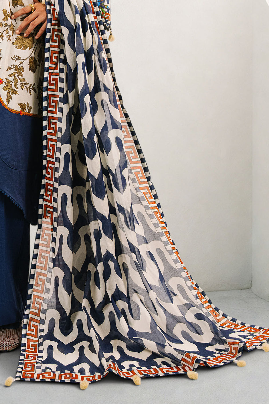3 Piece Printed Cotton Suit with Printed Lawn Dupatta