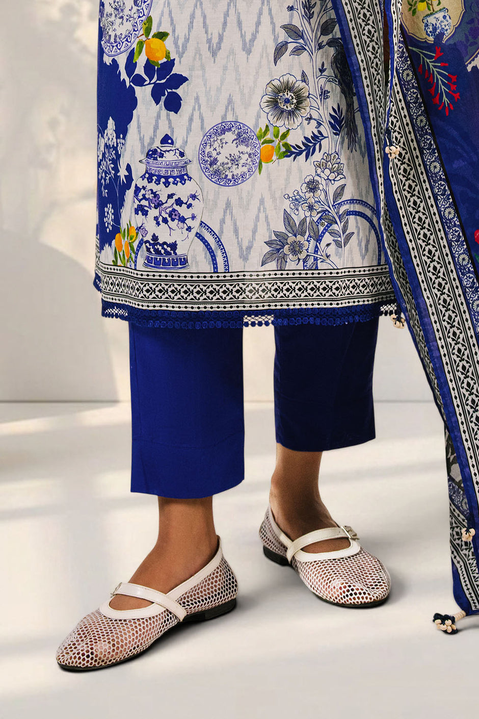 3 Piece Printed Cotton Suit with Printed Lawn Dupatta