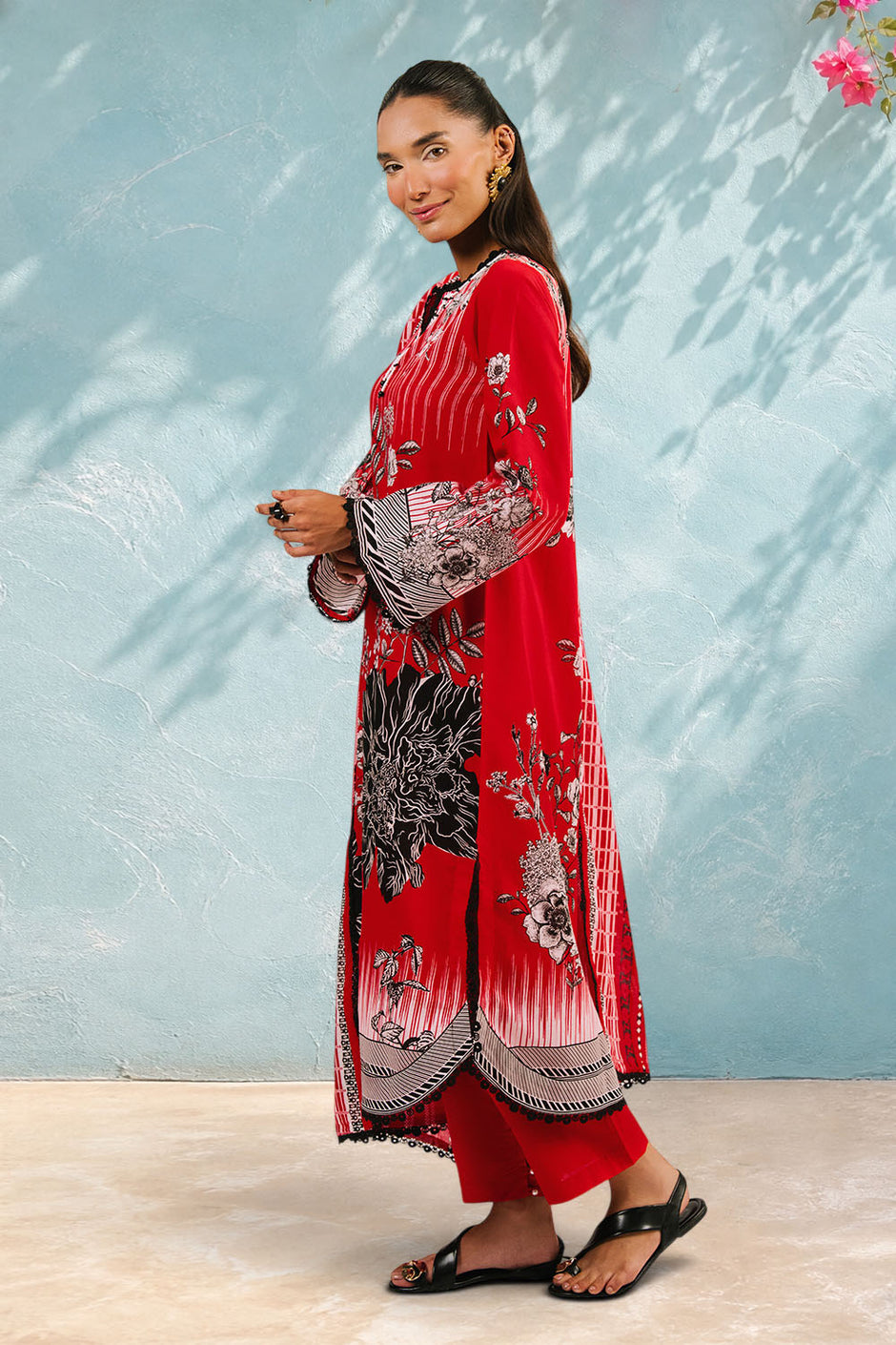3 Piece Printed Cotton Suit with Printed Lawn Dupatta
