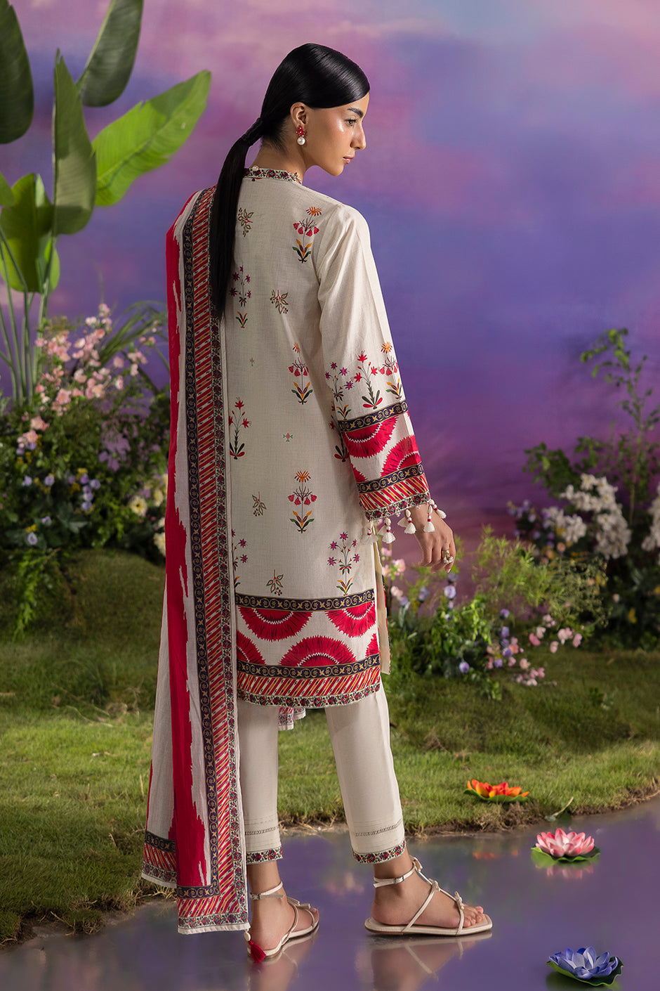 3 Piece Printed Cotton Suit with Printed Lawn Dupatta