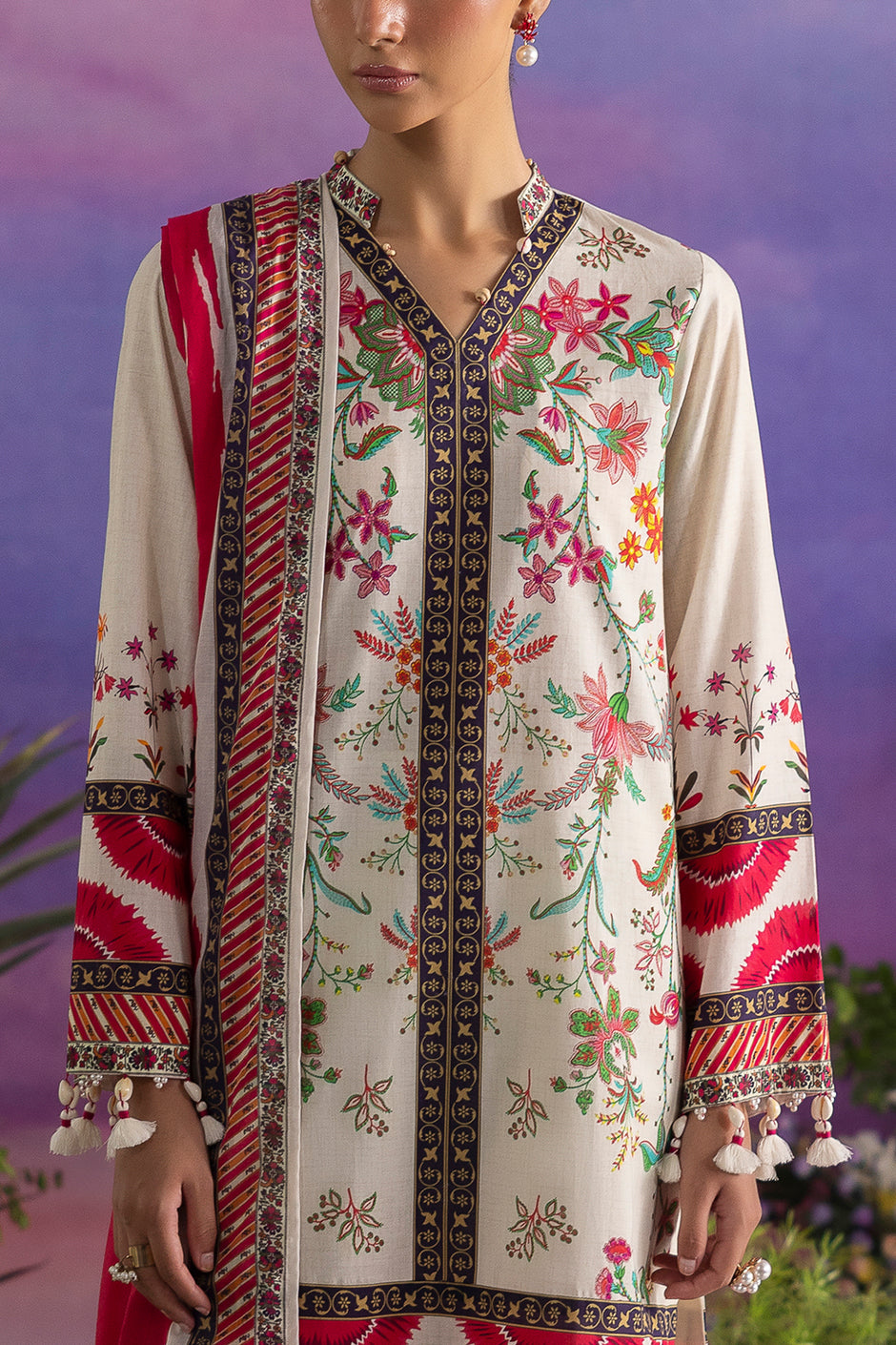 3 Piece Printed Cotton Suit with Printed Lawn Dupatta