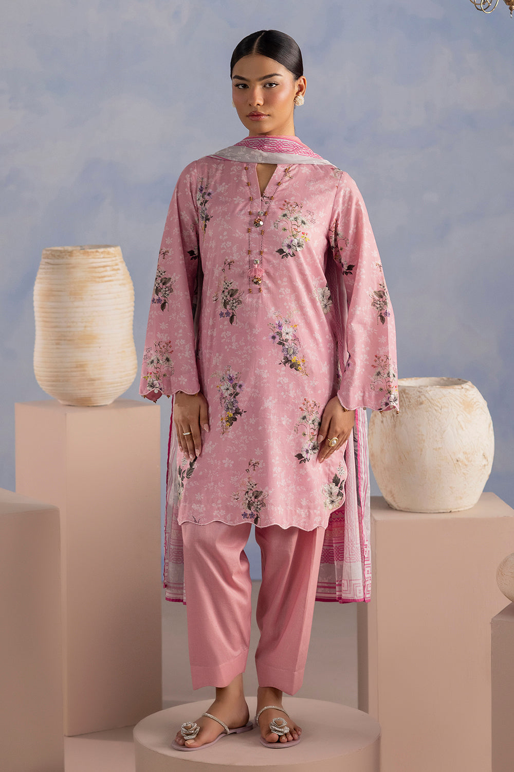 3 Piece Printed Cotton Suit with Printed Lawn Dupatta