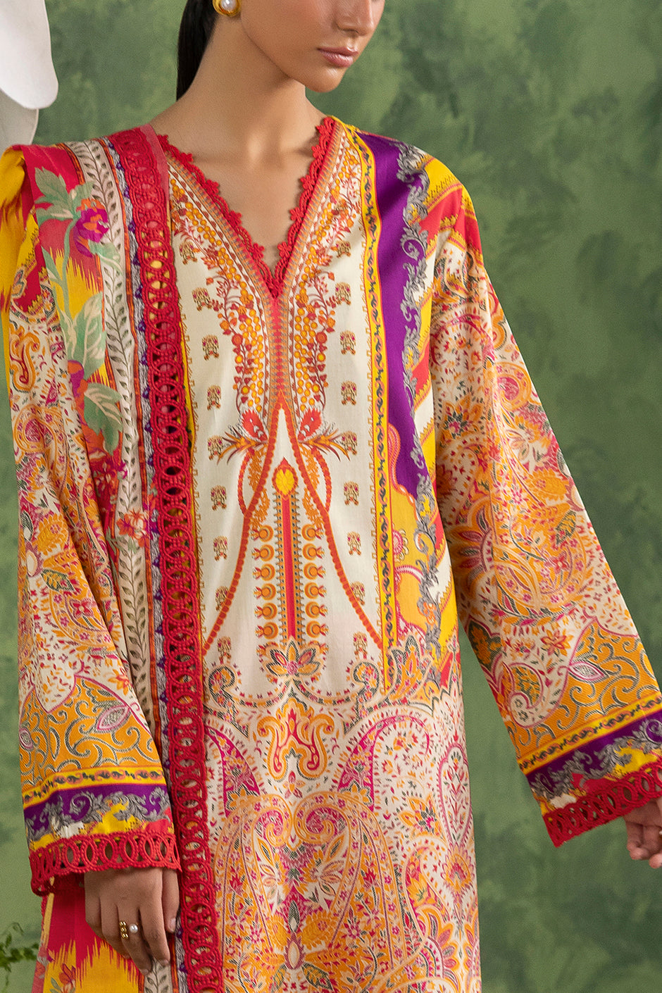 3 Piece Printed Cotton Suit with Printed Lawn Dupatta