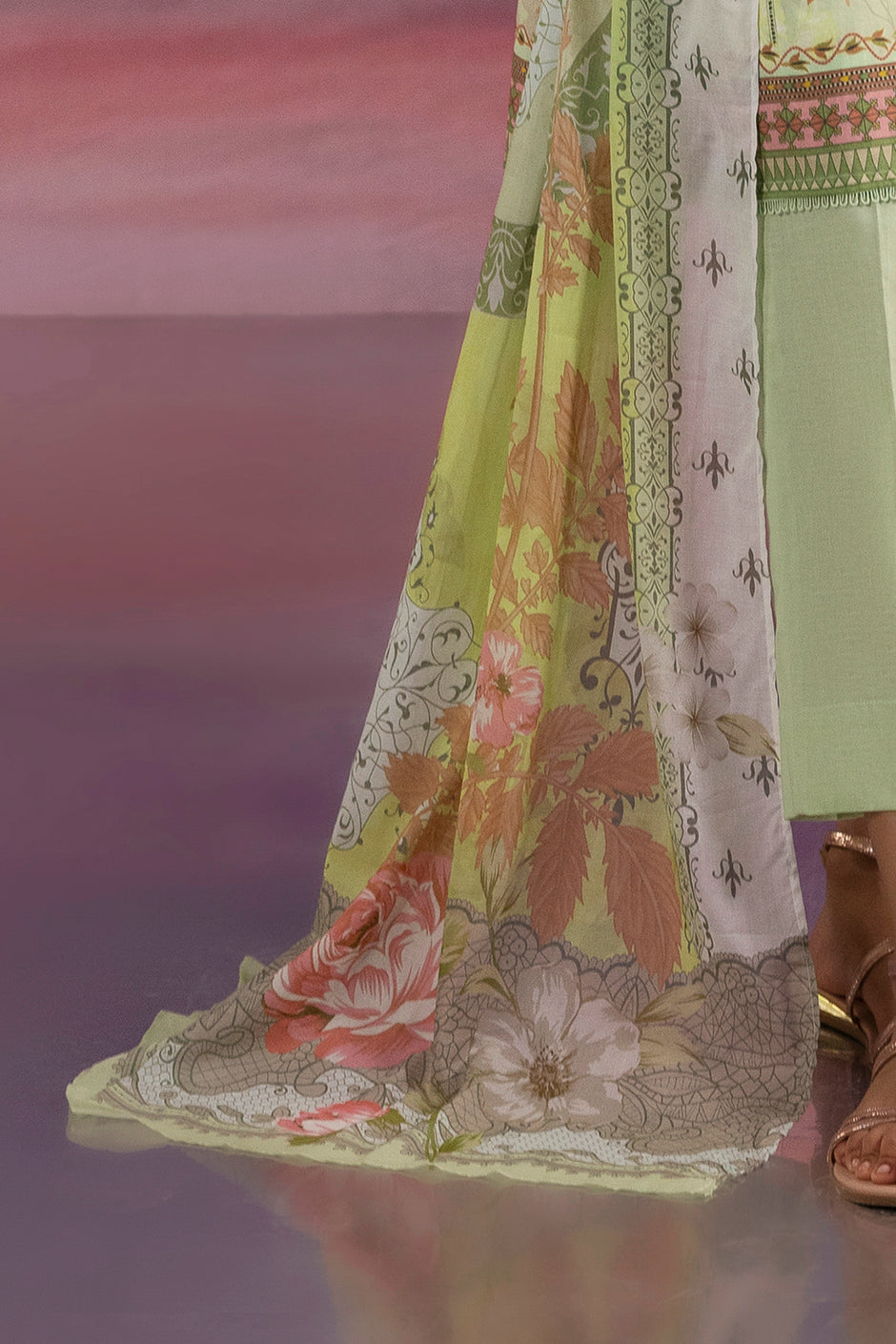 3 Piece Printed Cotton Suit with Printed Lawn Dupatta