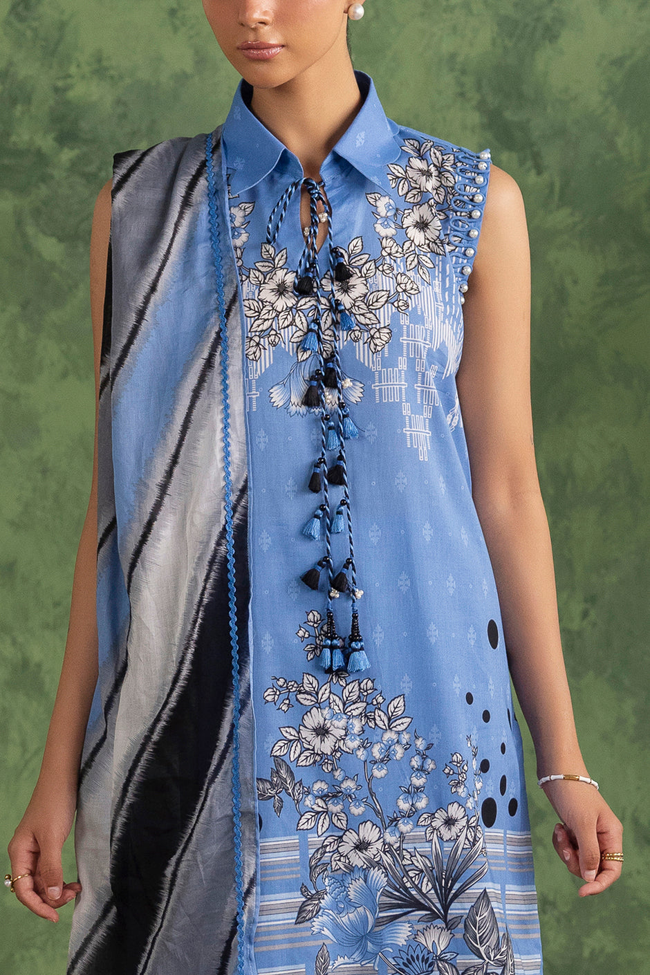 3 Piece Printed Cotton Suit with Printed Lawn Dupatta