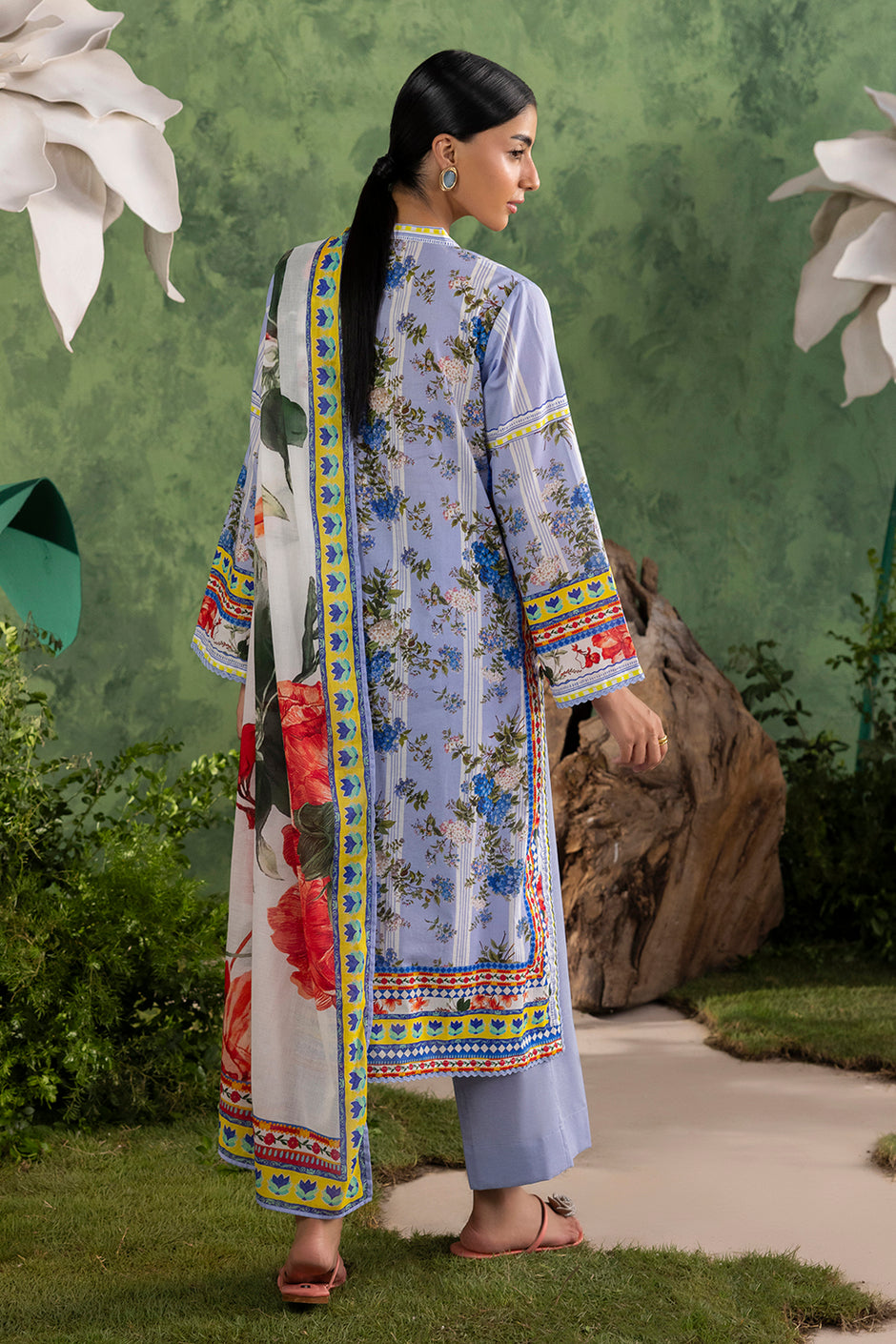 3 Piece Printed Cotton Suit with Printed Lawn Dupatta