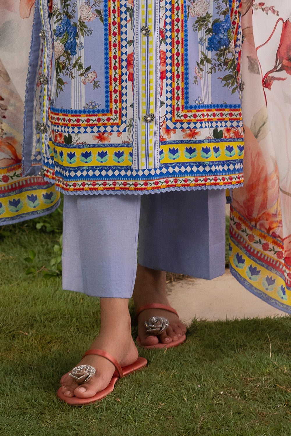 3 Piece Printed Cotton Suit with Printed Lawn Dupatta