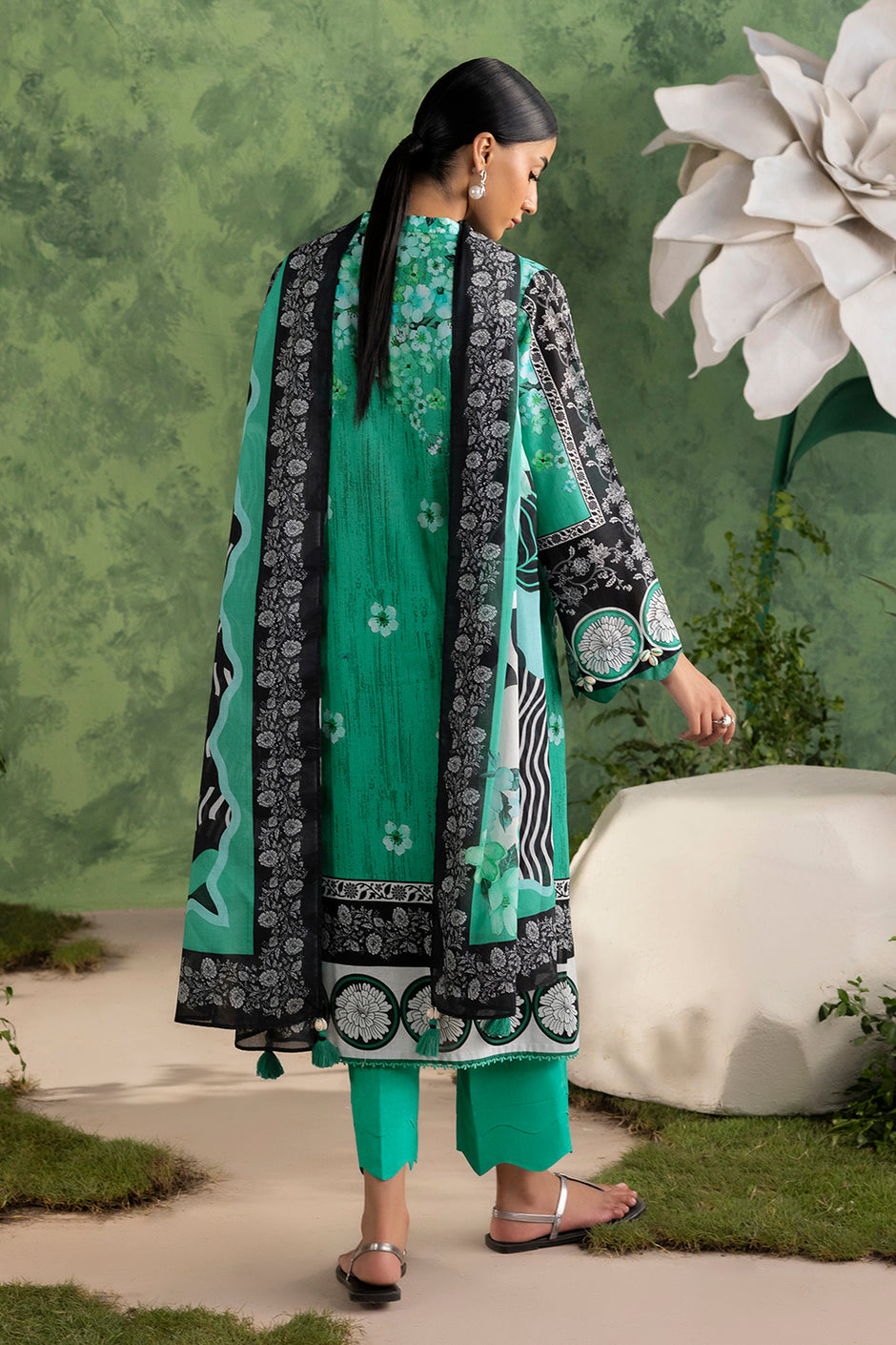 3 Piece Printed Cotton Suit with Printed Lawn Dupatta
