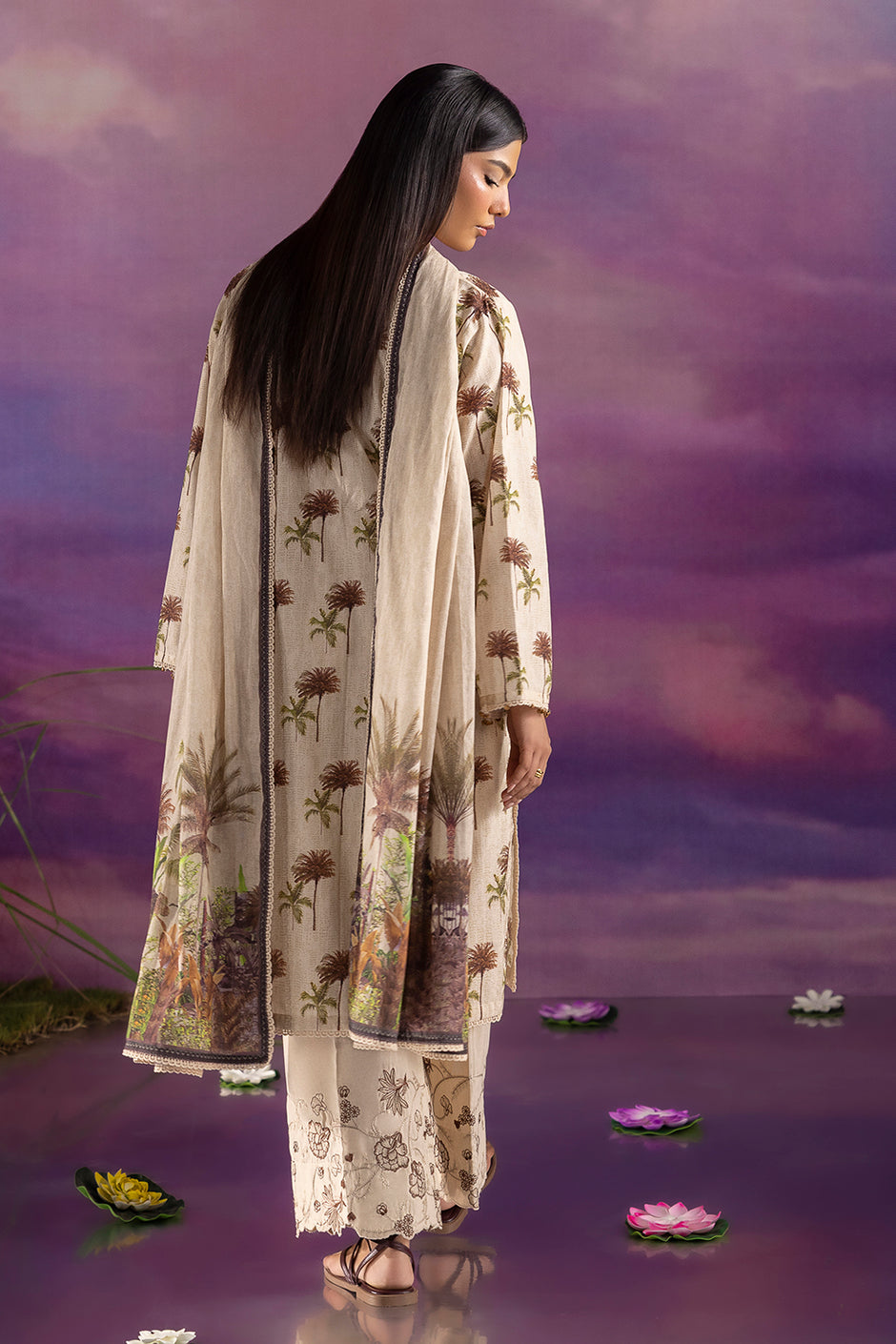 3 Piece Printed Cotton Suit with Printed Lawn Dupatta and Embroidered Trouser