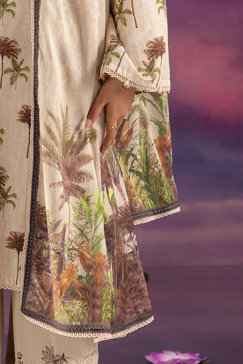 3 Piece Printed Cotton Suit with Printed Lawn Dupatta and Embroidered Trouser