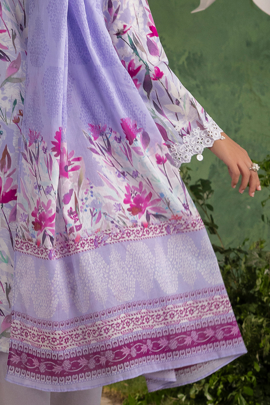 3 Piece Printed Cotton Suit with Printed Lawn Dupatta and Embroidered Trouser