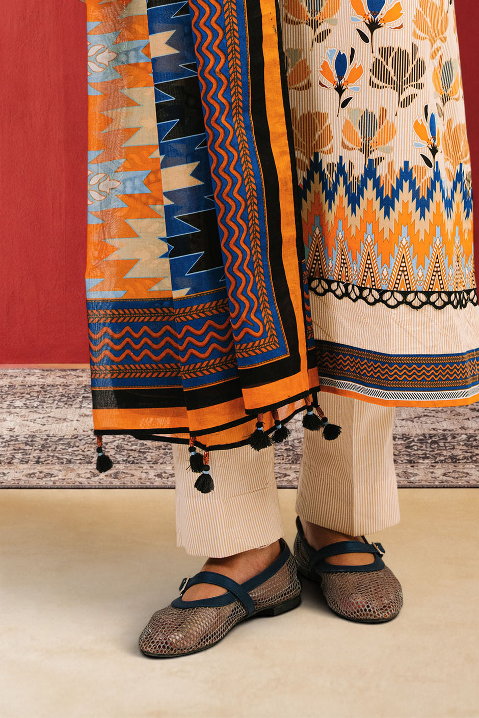 3 Piece Printed Cotton Suit with Printed Lawn Dupatta