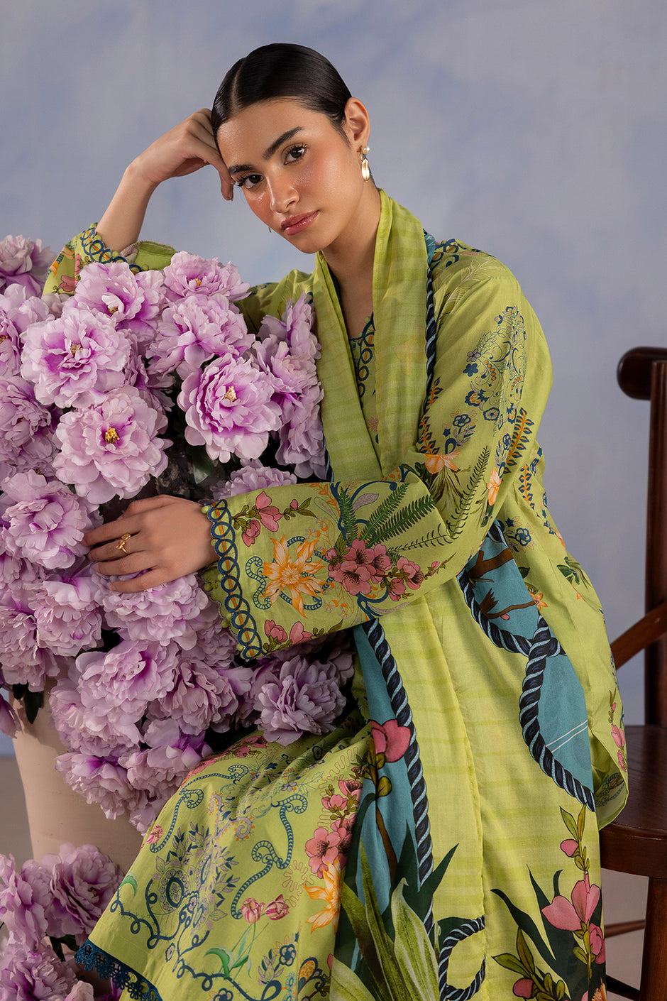 3 Piece Printed Cotton Suit with Printed Lawn Dupatta